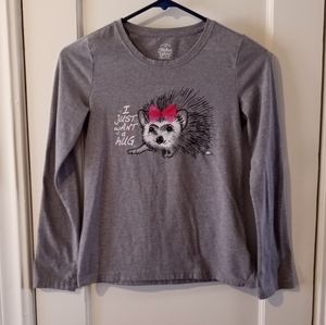 Girls Porcupine Long Sleeve Shirt I Just Want A Hug Size 10/12